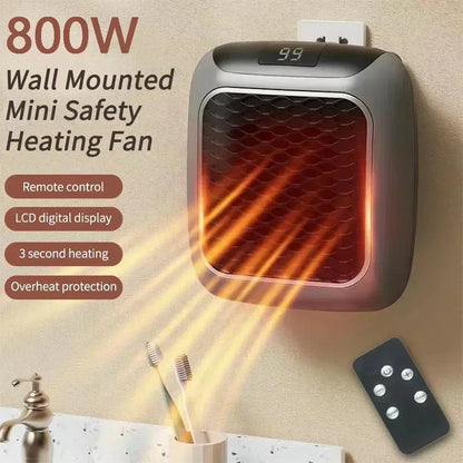 Compact 800W Heater – Fast Heating & Remote