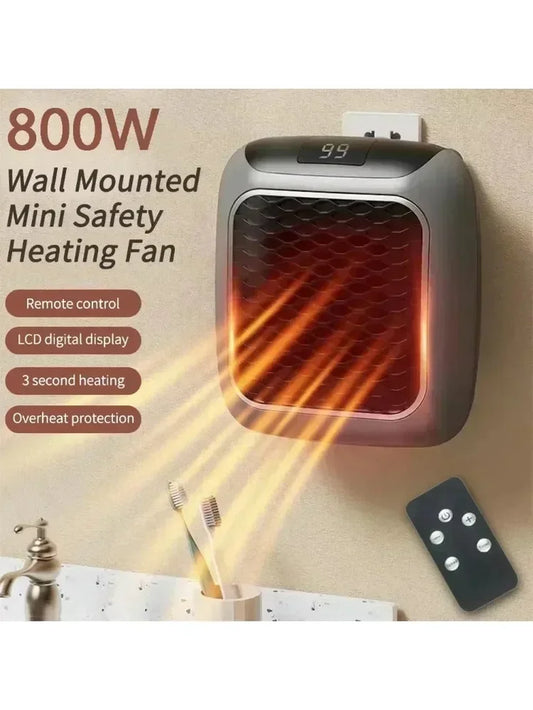 Compact 800W Heater – Fast Heating & Remote